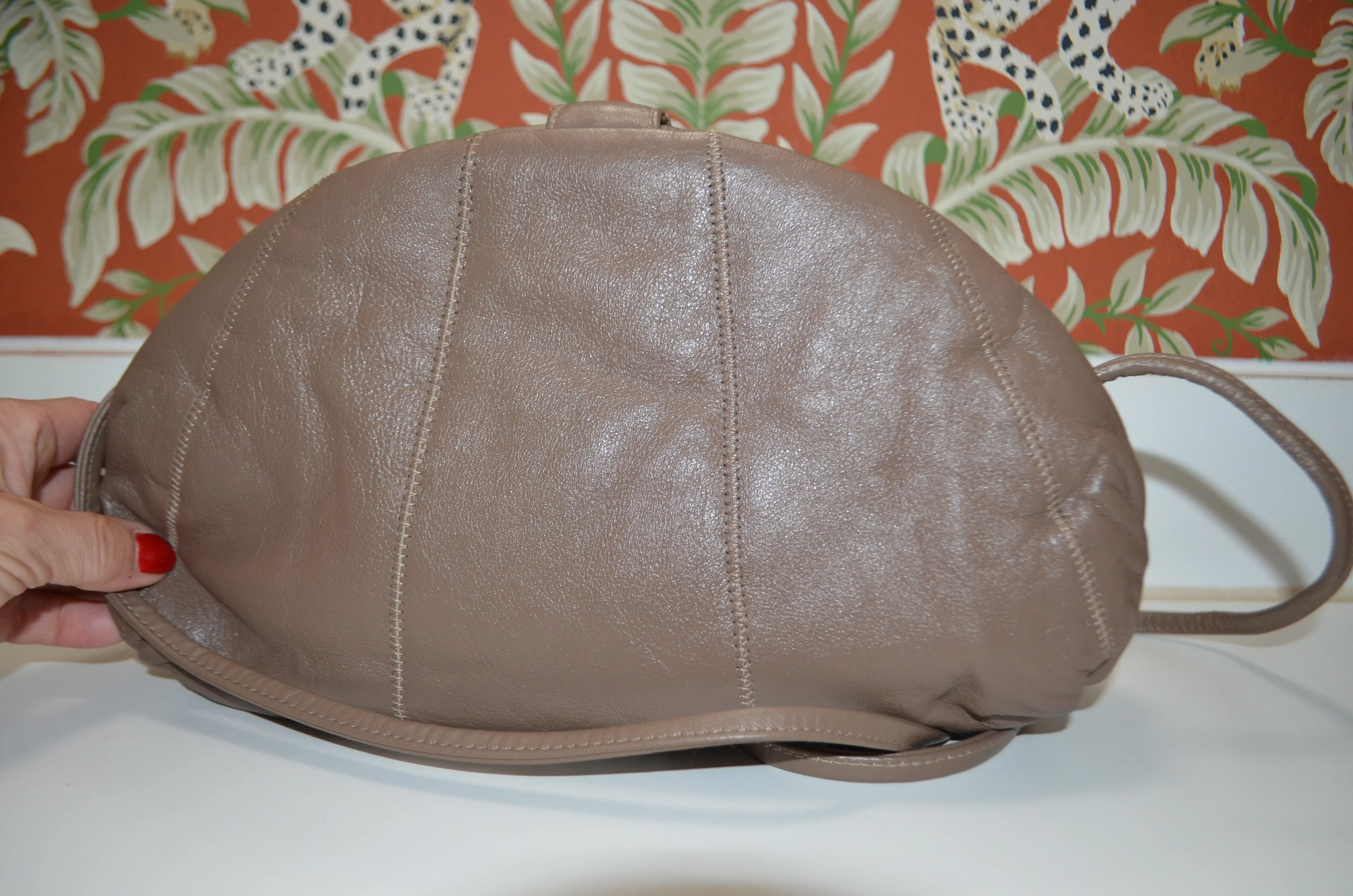 1980s Inspired CC Brooch and crystals leather Pouch shoulder bag