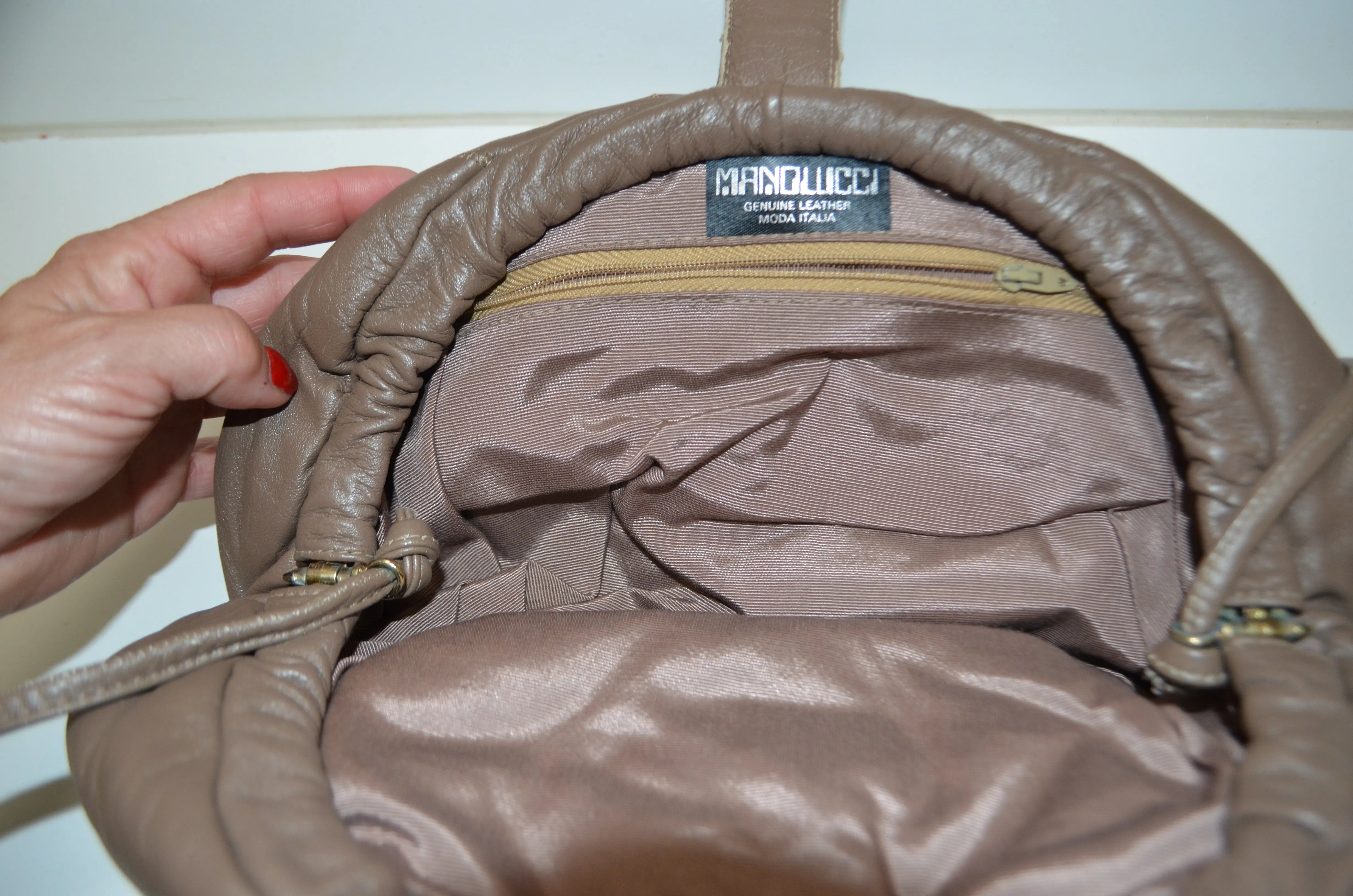 1980s Inspired CC Brooch and crystals leather Pouch shoulder bag