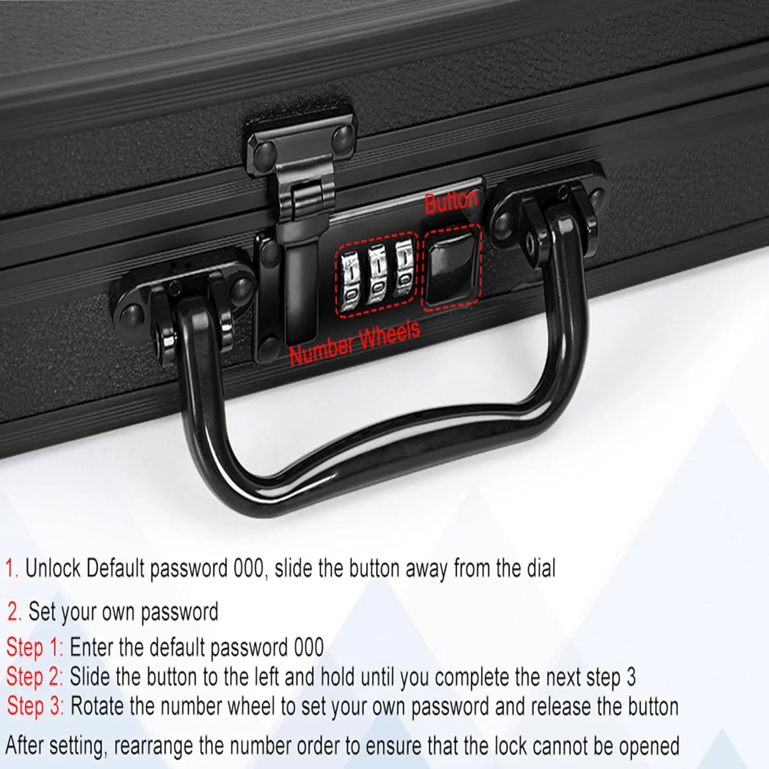 Aluminum Briefcase, Key Lock Clipboard Storage Box, Lockable Storage Case with foot pad and corner protectors, 13x 10x 2.75 inch