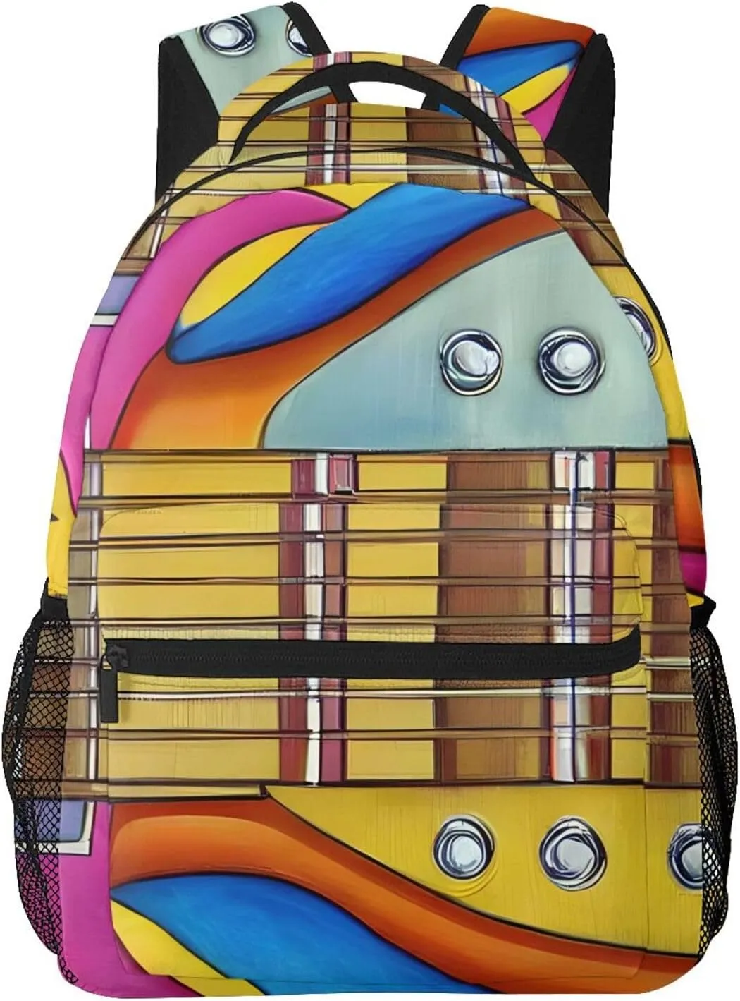 Art Guitar Pattern print Lightweight Bookbag Casual Laptop Backpack for Men Women College backpack