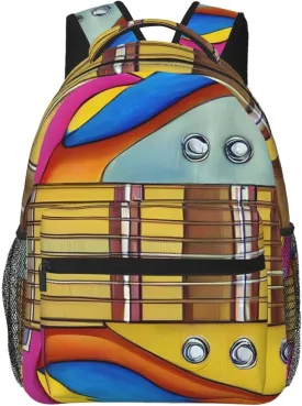 Art Guitar Pattern print Lightweight Bookbag Casual Laptop Backpack for Men Women College backpack