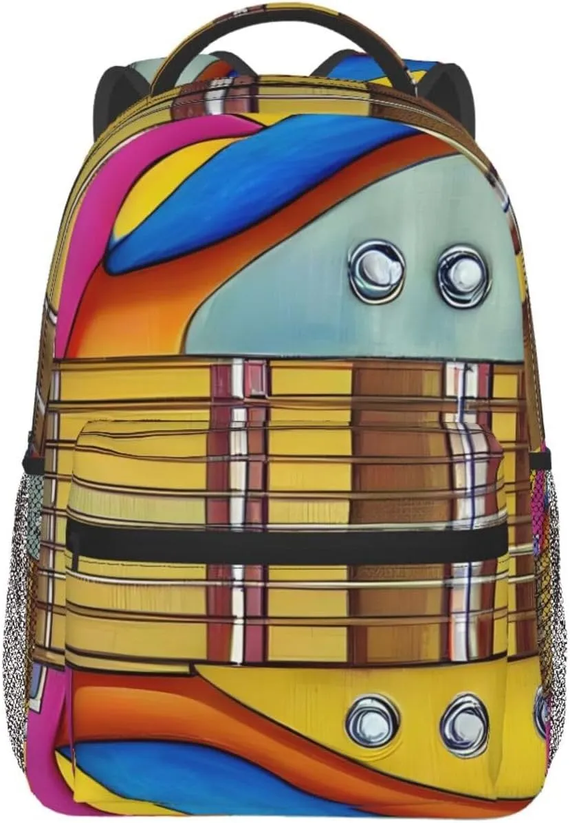 Art Guitar Pattern print Lightweight Bookbag Casual Laptop Backpack for Men Women College backpack
