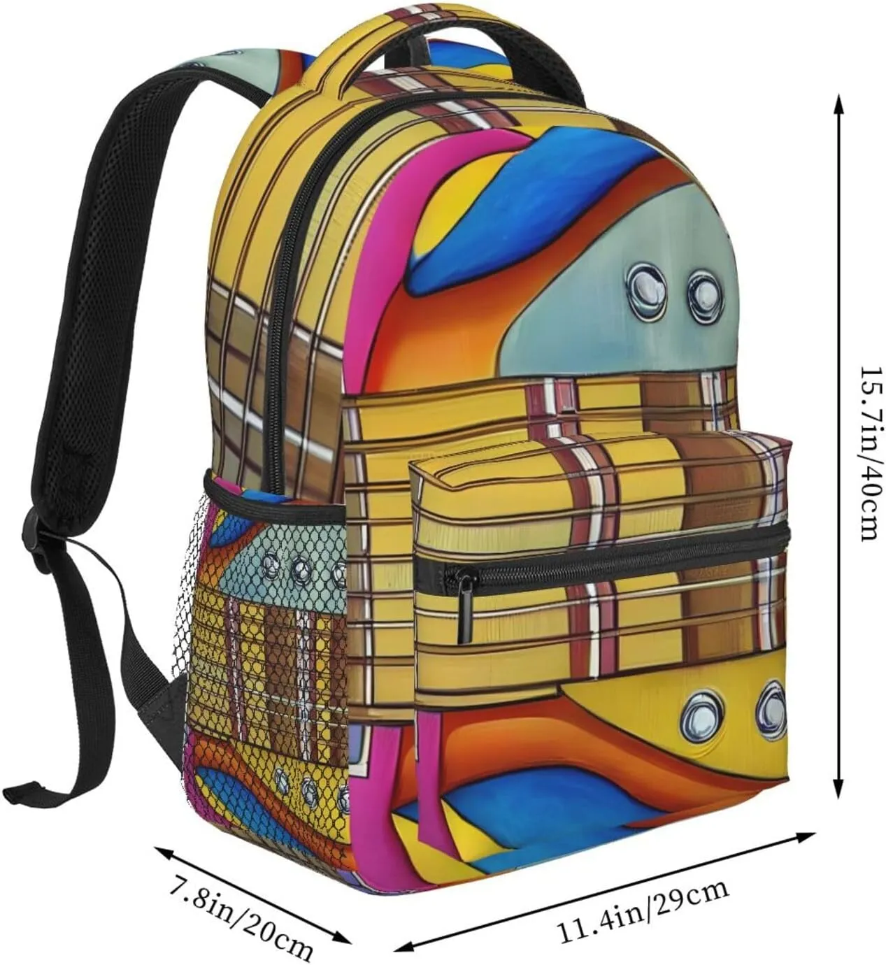 Art Guitar Pattern print Lightweight Bookbag Casual Laptop Backpack for Men Women College backpack