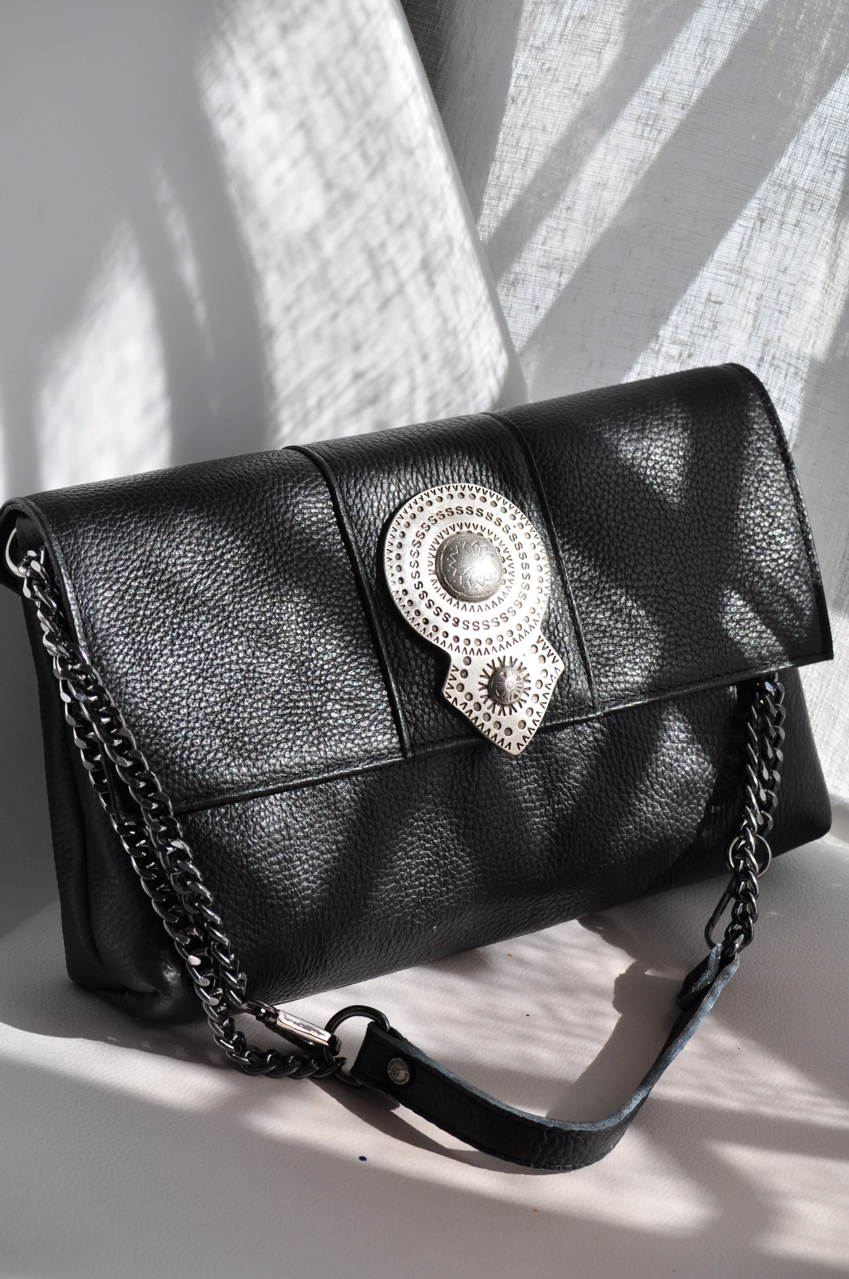 Aurora Leather Shoulder Bag - Sage