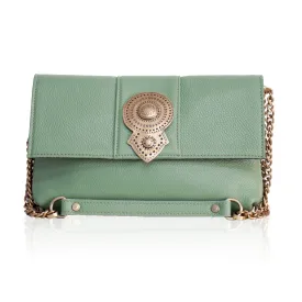 Aurora Leather Shoulder Bag - Sage