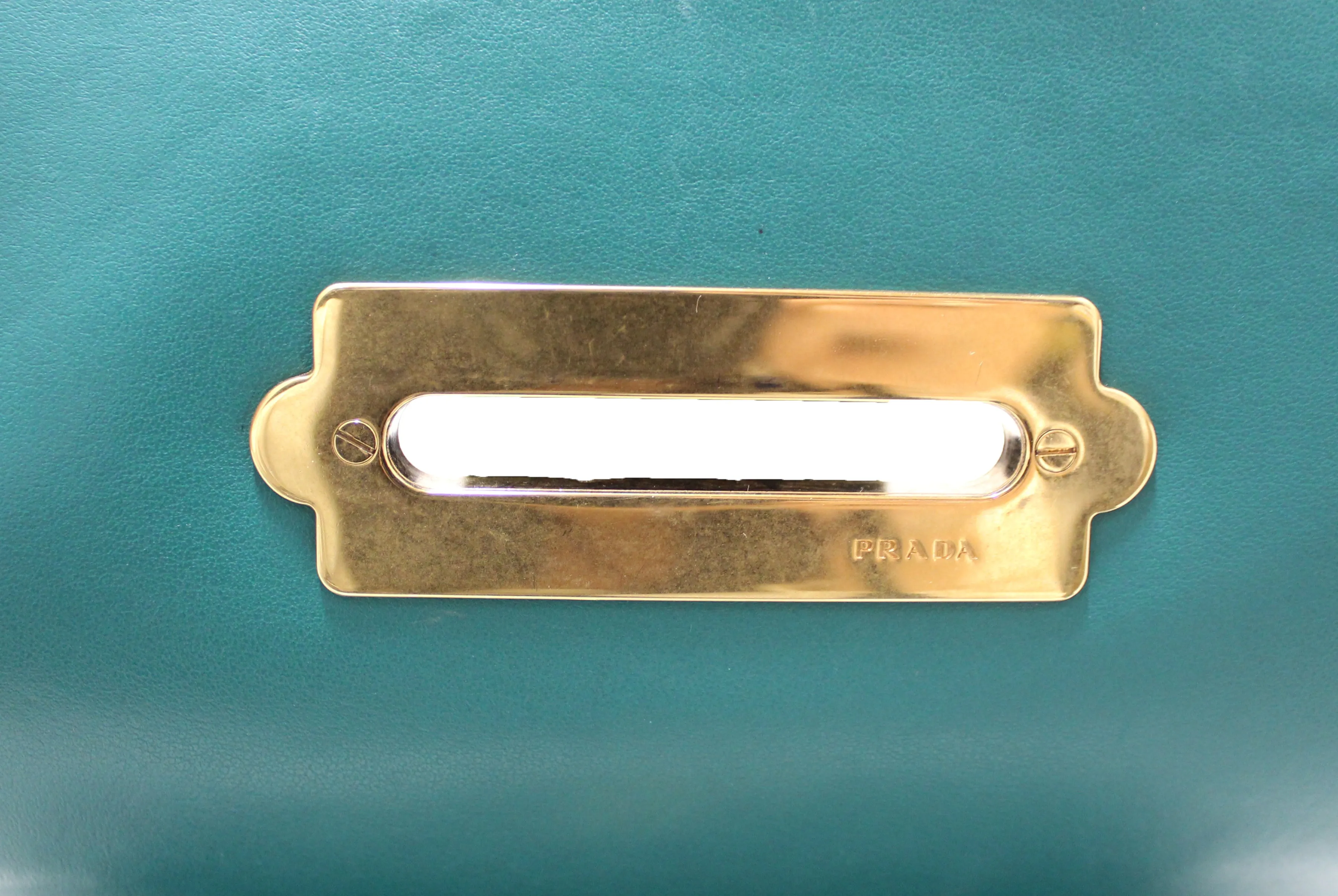 Authentic Prada Emerald Green/Black Leather Cahier Bag