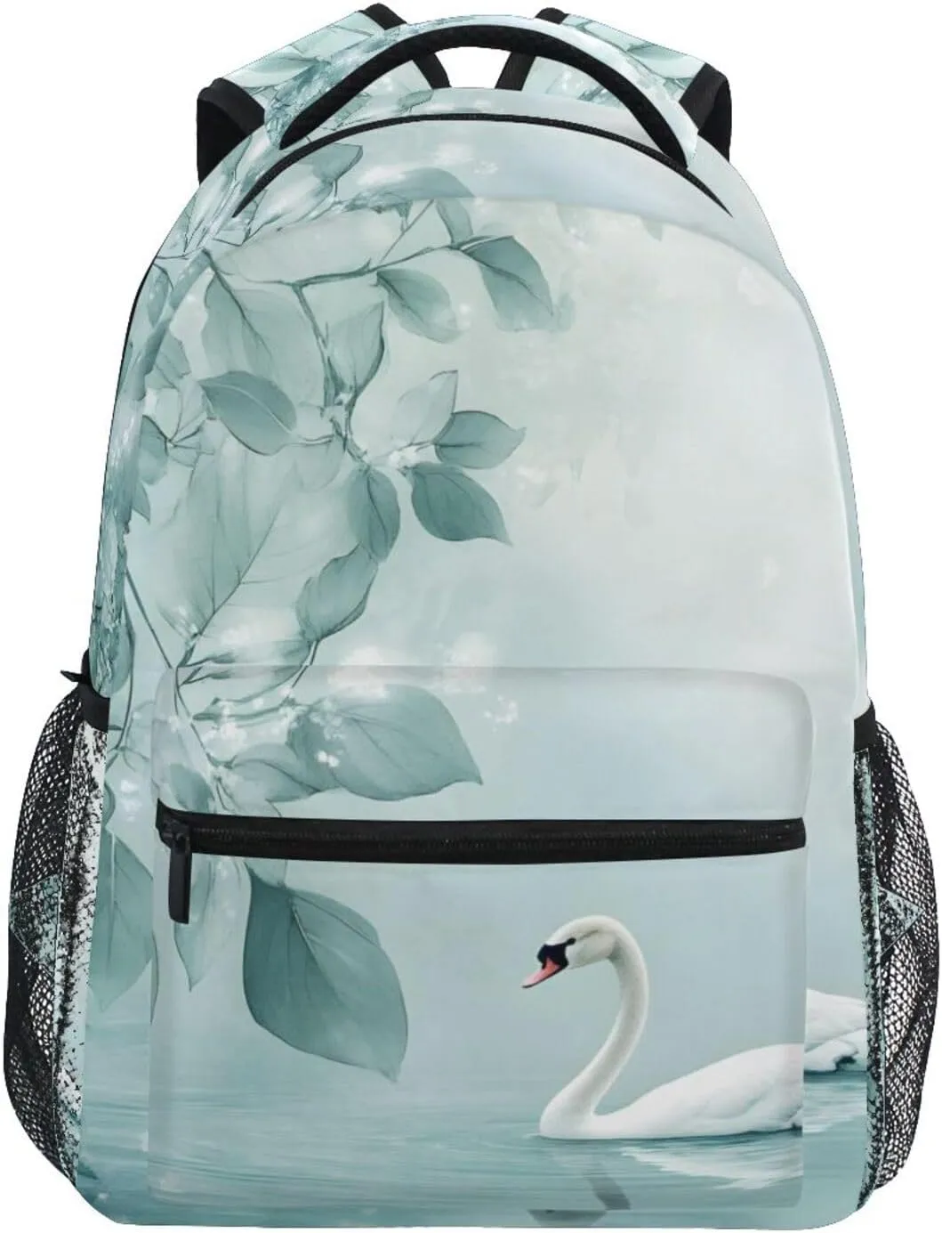 Backpack Swan Leaf Swim for School Boys Girls Laptop Travel Backpack Book Bag Daypack 11.4 16 In M
