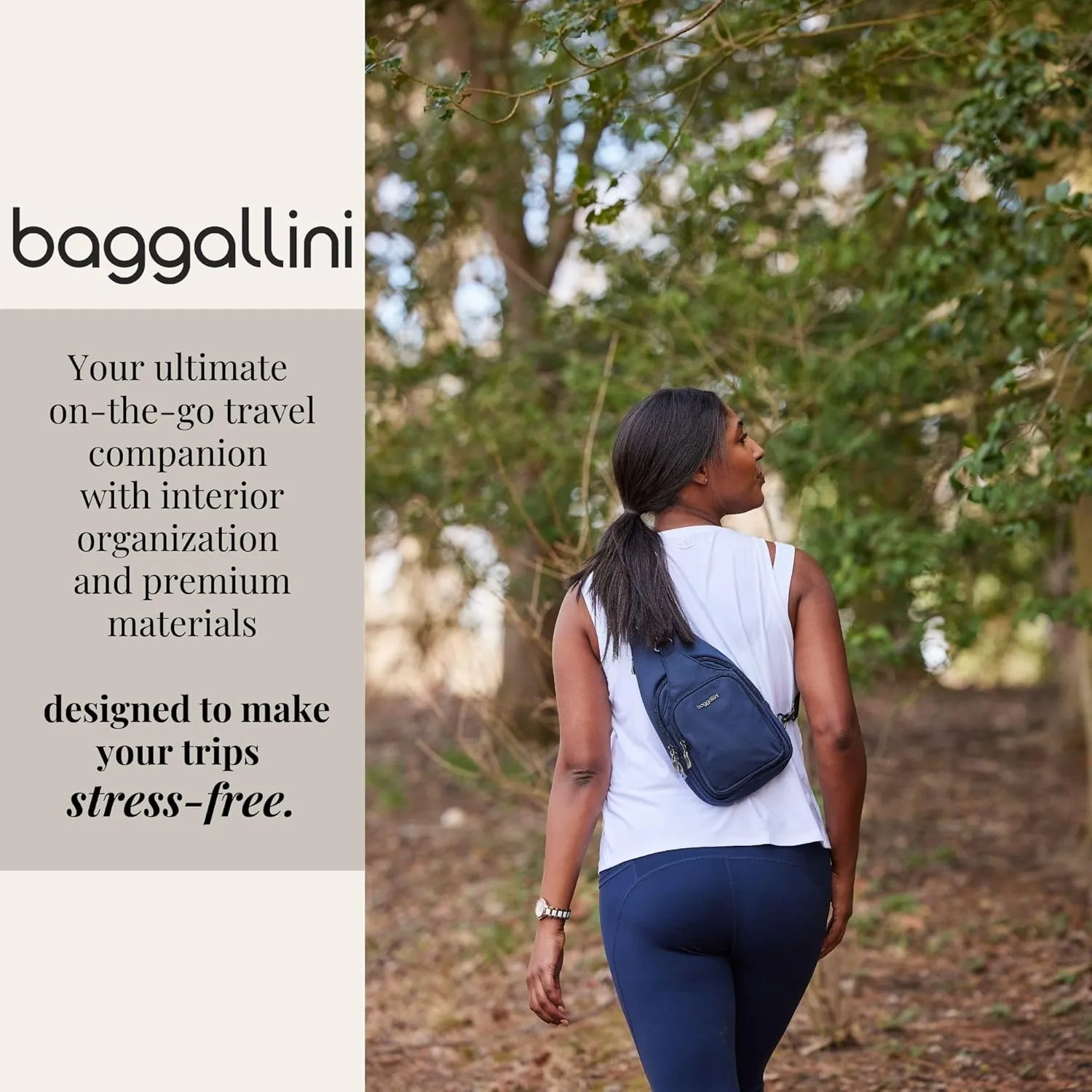 Baggallini Central Park Sling-12x7 Sling Crossbody Bag with Convertible Adjustable Shoulder Strap