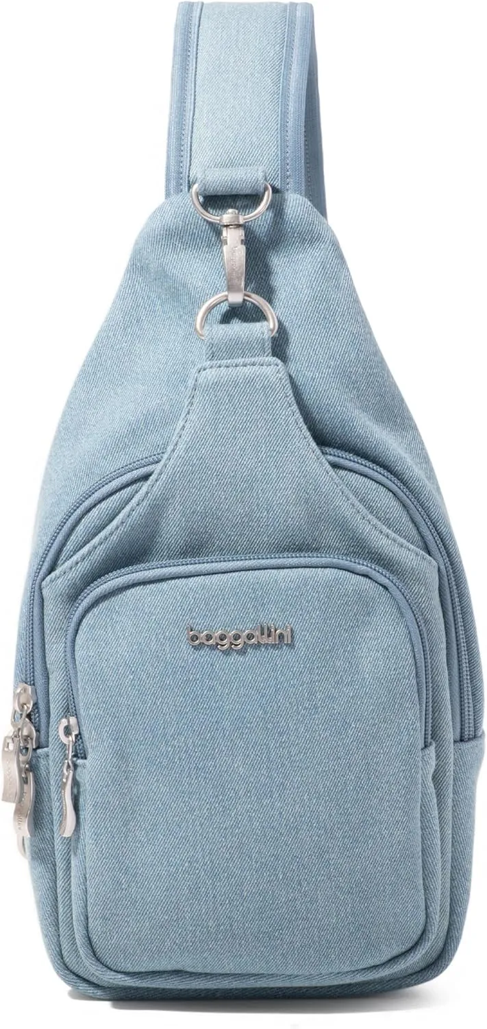Baggallini Central Park Sling-12x7 Sling Crossbody Bag with Convertible Adjustable Shoulder Strap