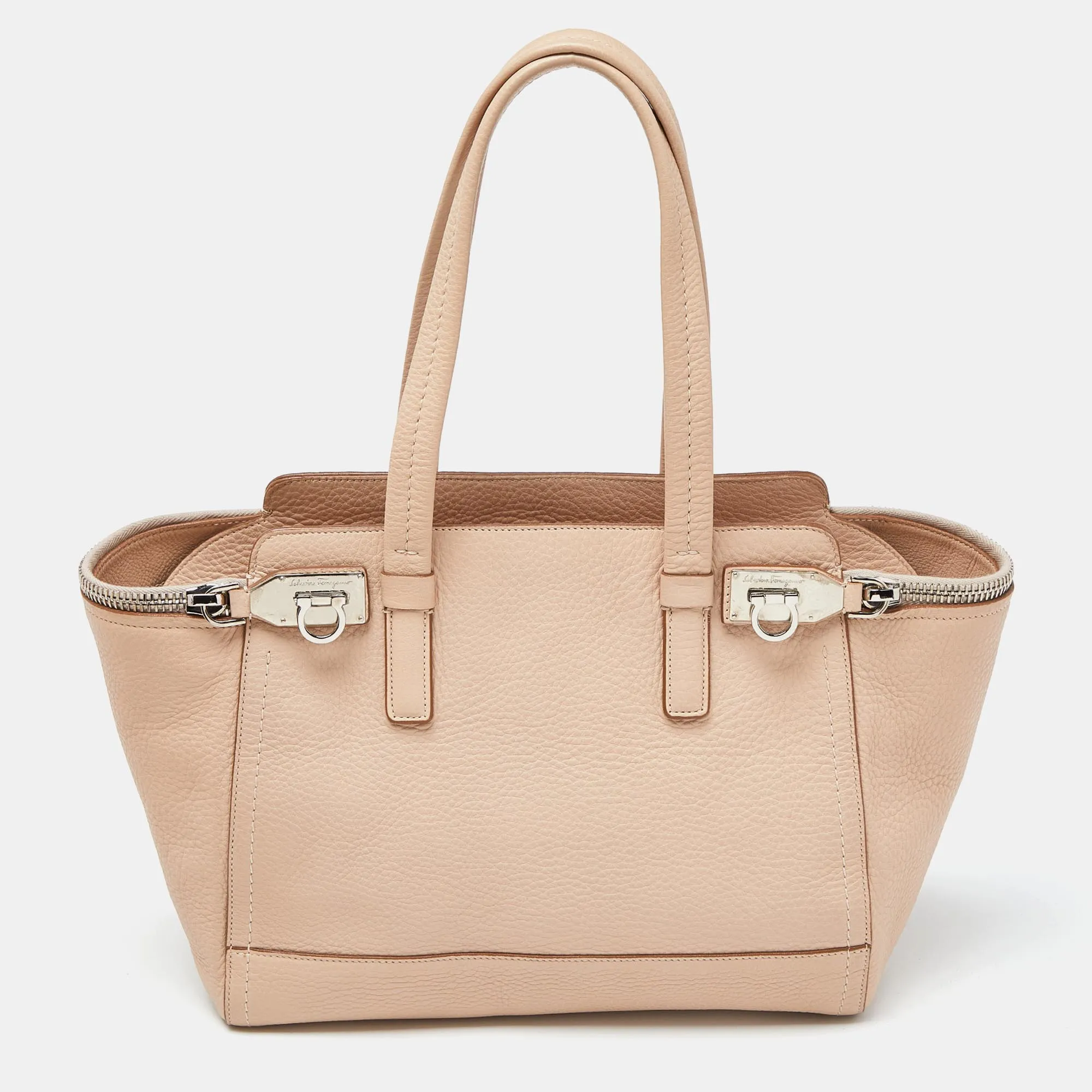 Beige Leather Verve Tote