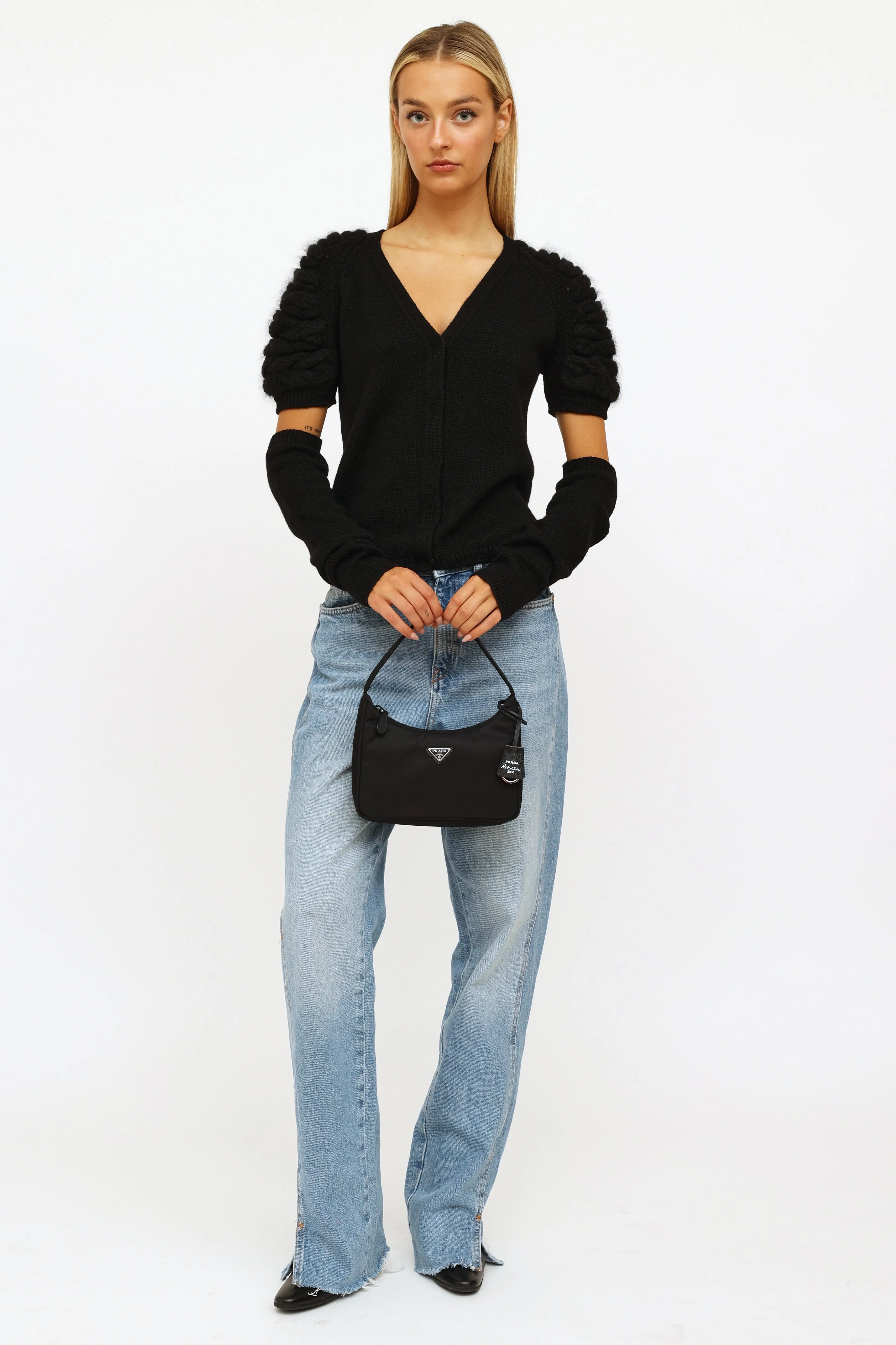 Black 2000 Re-Edition Nylon Mini Bag
