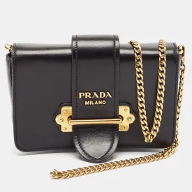 Black Leather Cahier Convertible Belt Bag