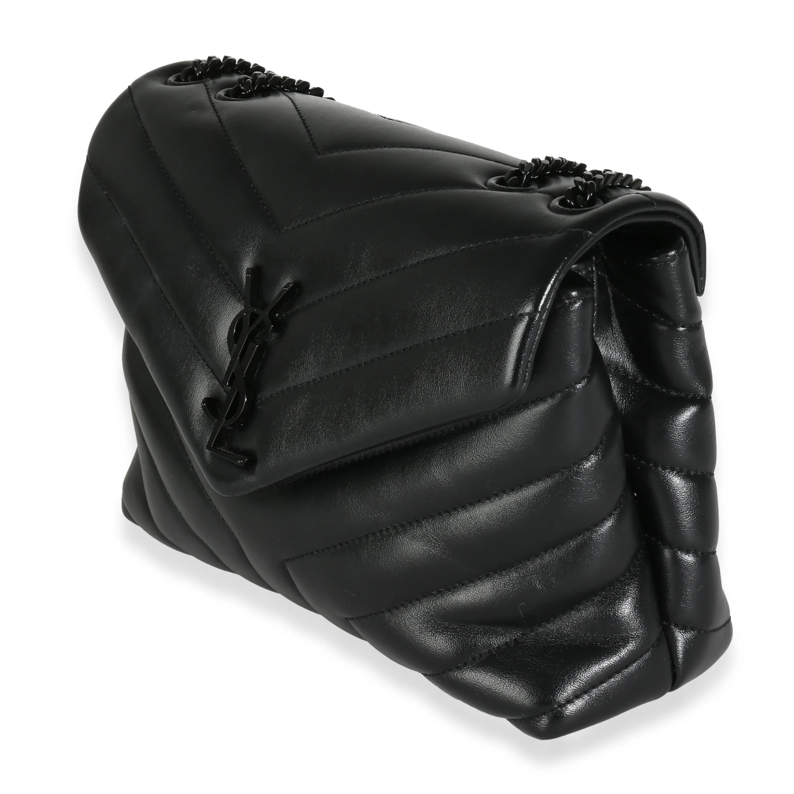 Black Matelasse Calfskin Small Lou Lou Chain Bag