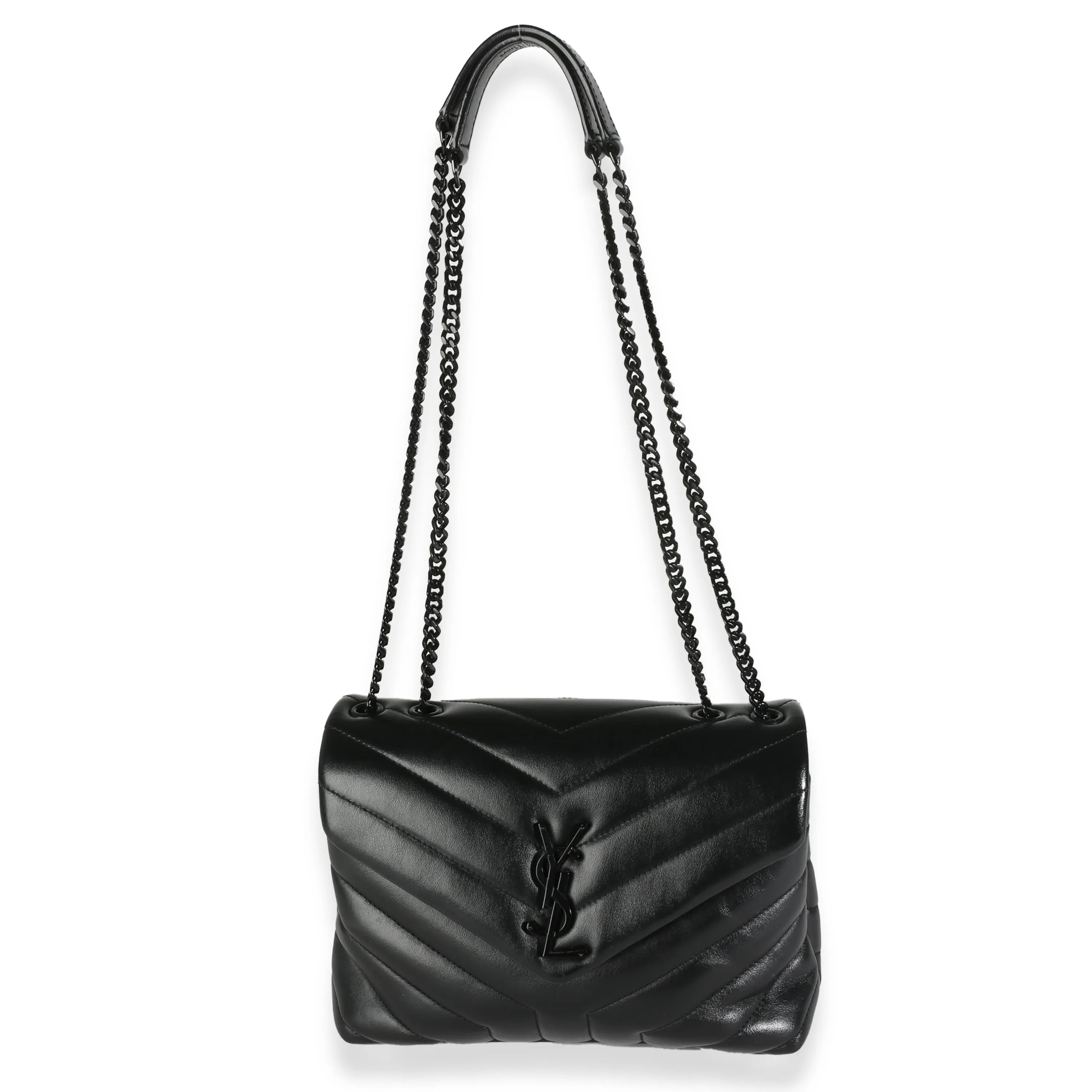 Black Matelasse Calfskin Small Lou Lou Chain Bag