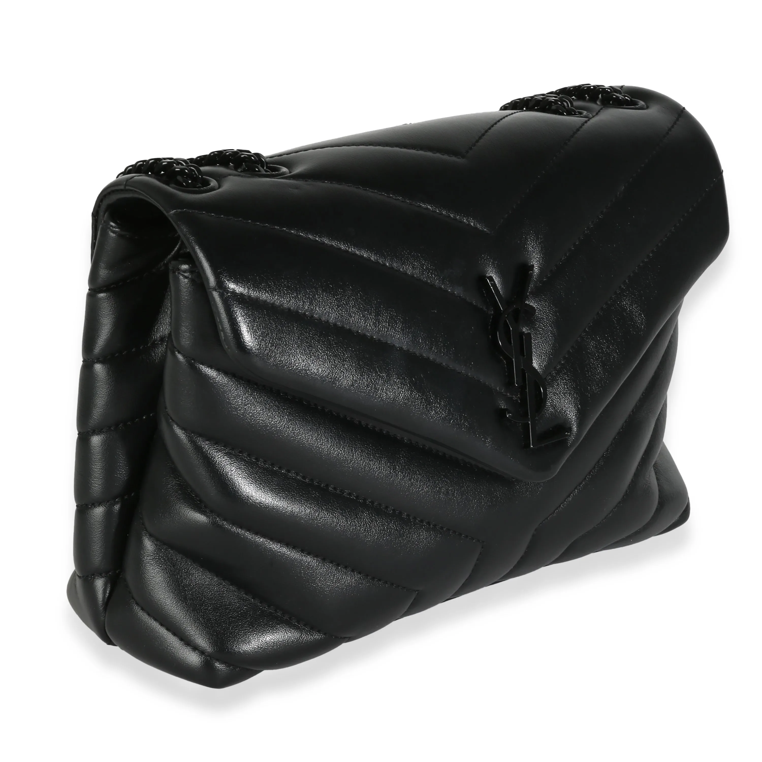 Black Matelasse Calfskin Small Lou Lou Chain Bag