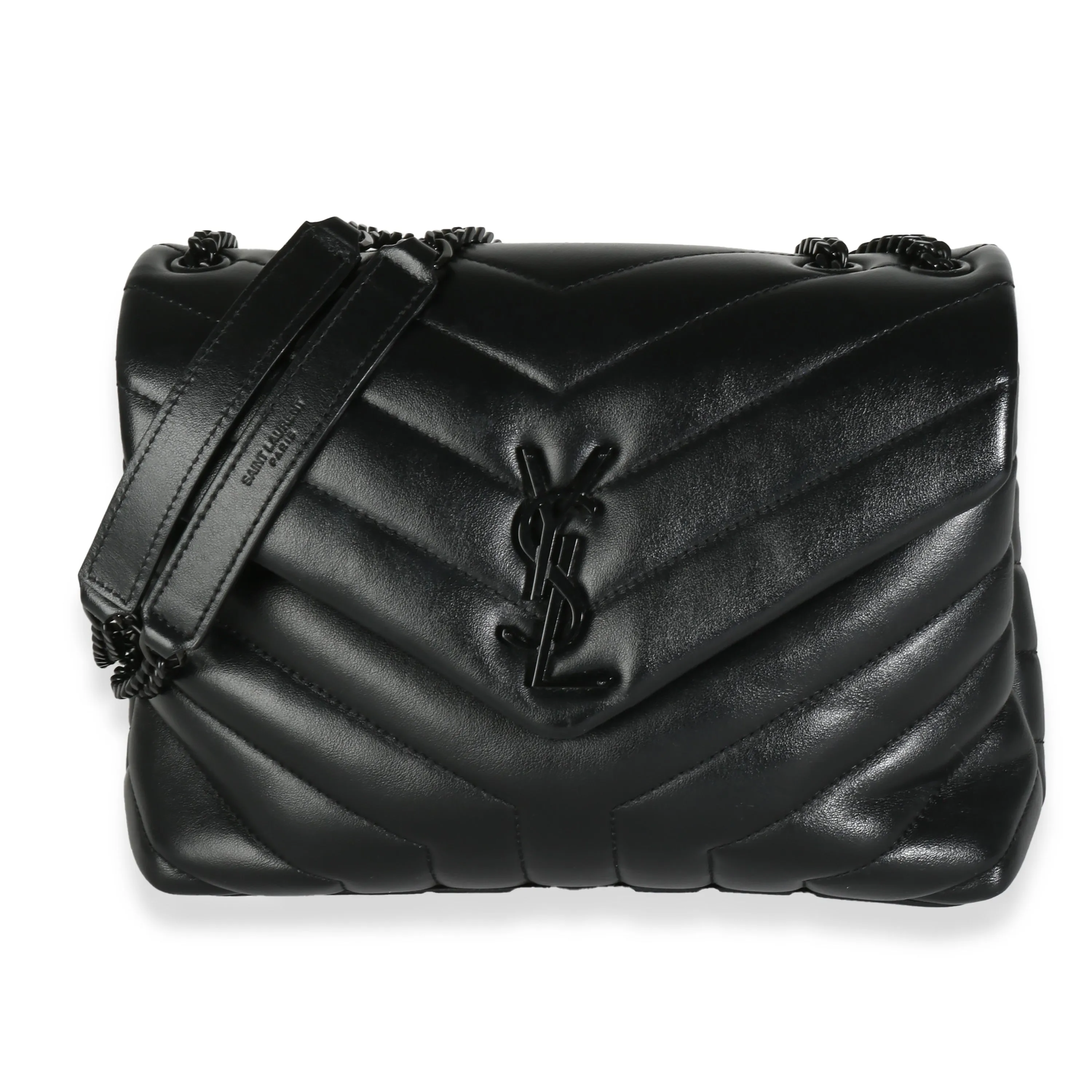 Black Matelasse Calfskin Small Lou Lou Chain Bag