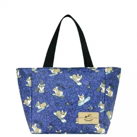 Blue Snow Corgi Square Handbag
