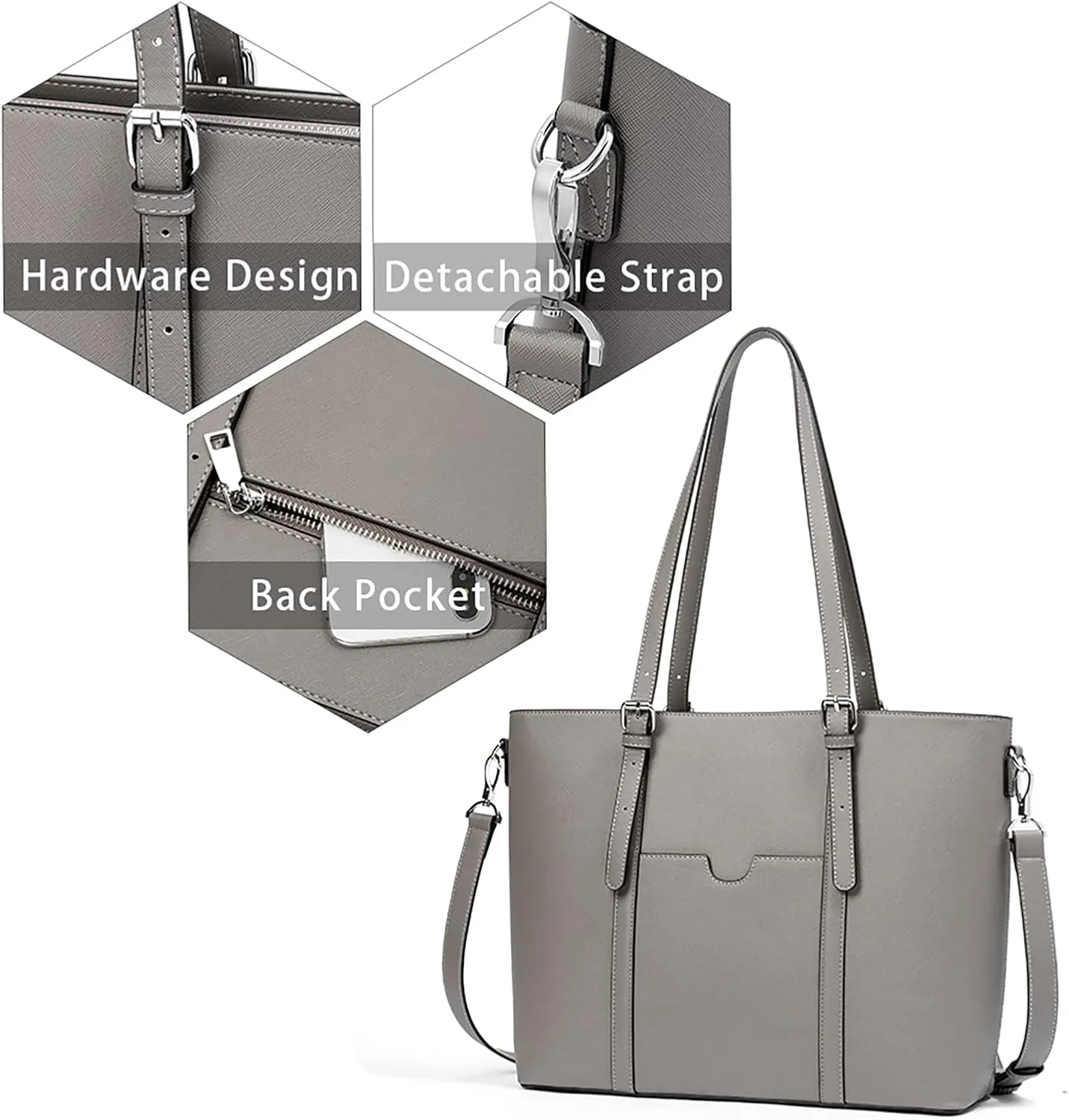 BROMEN Women Briefcase 15.6 inch Laptop Tote Bag Vintage Leather Handbags Shoulder Work Purses