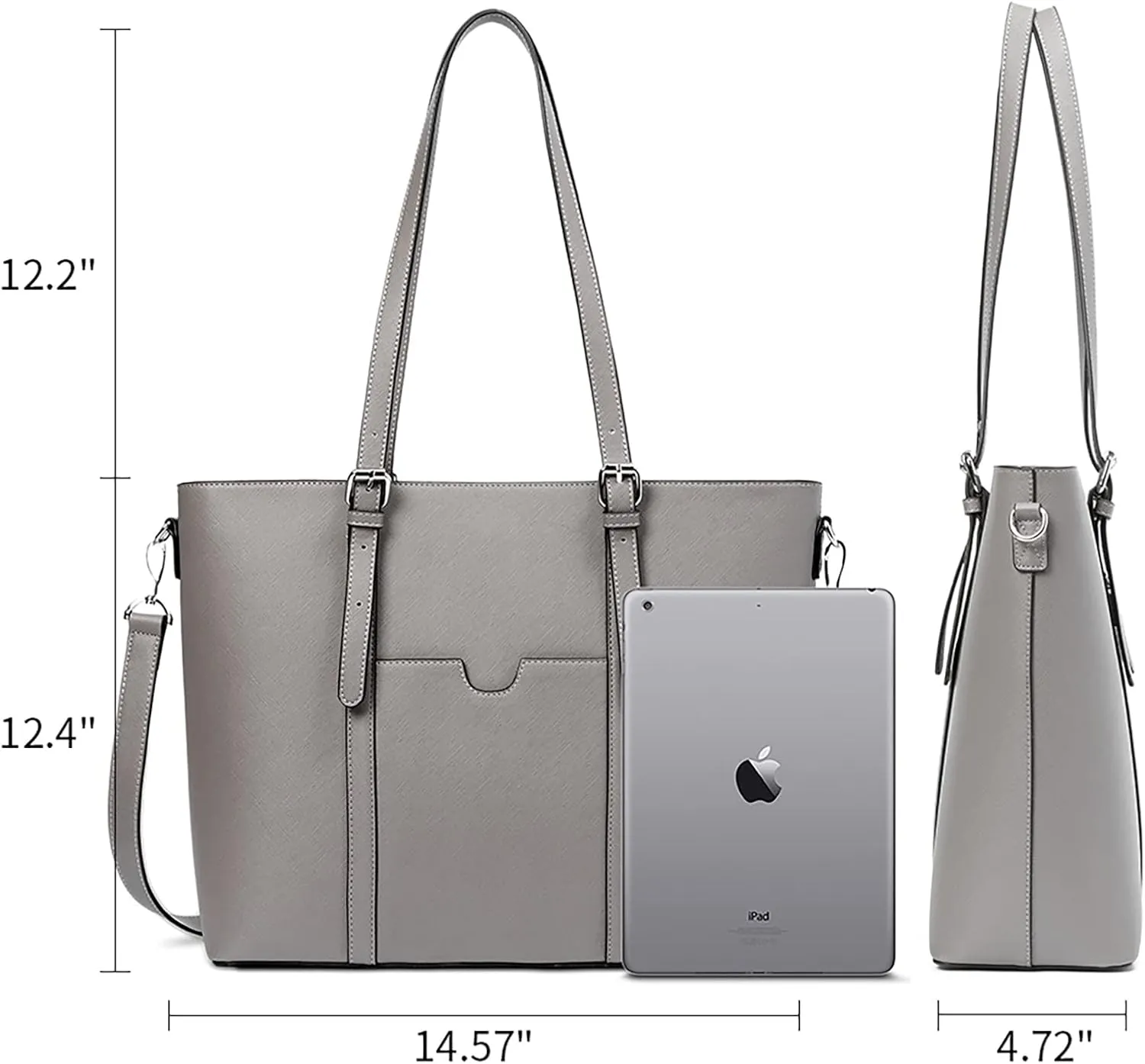 BROMEN Women Briefcase 15.6 inch Laptop Tote Bag Vintage Leather Handbags Shoulder Work Purses