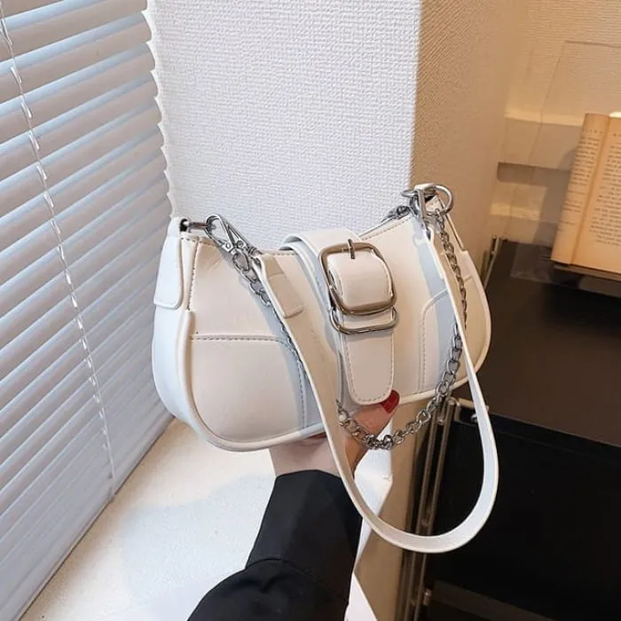 Buckled Chain Shoulder Bag