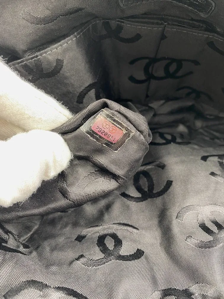 Chanel Black Nylon Chocolate Bar Flap Bag