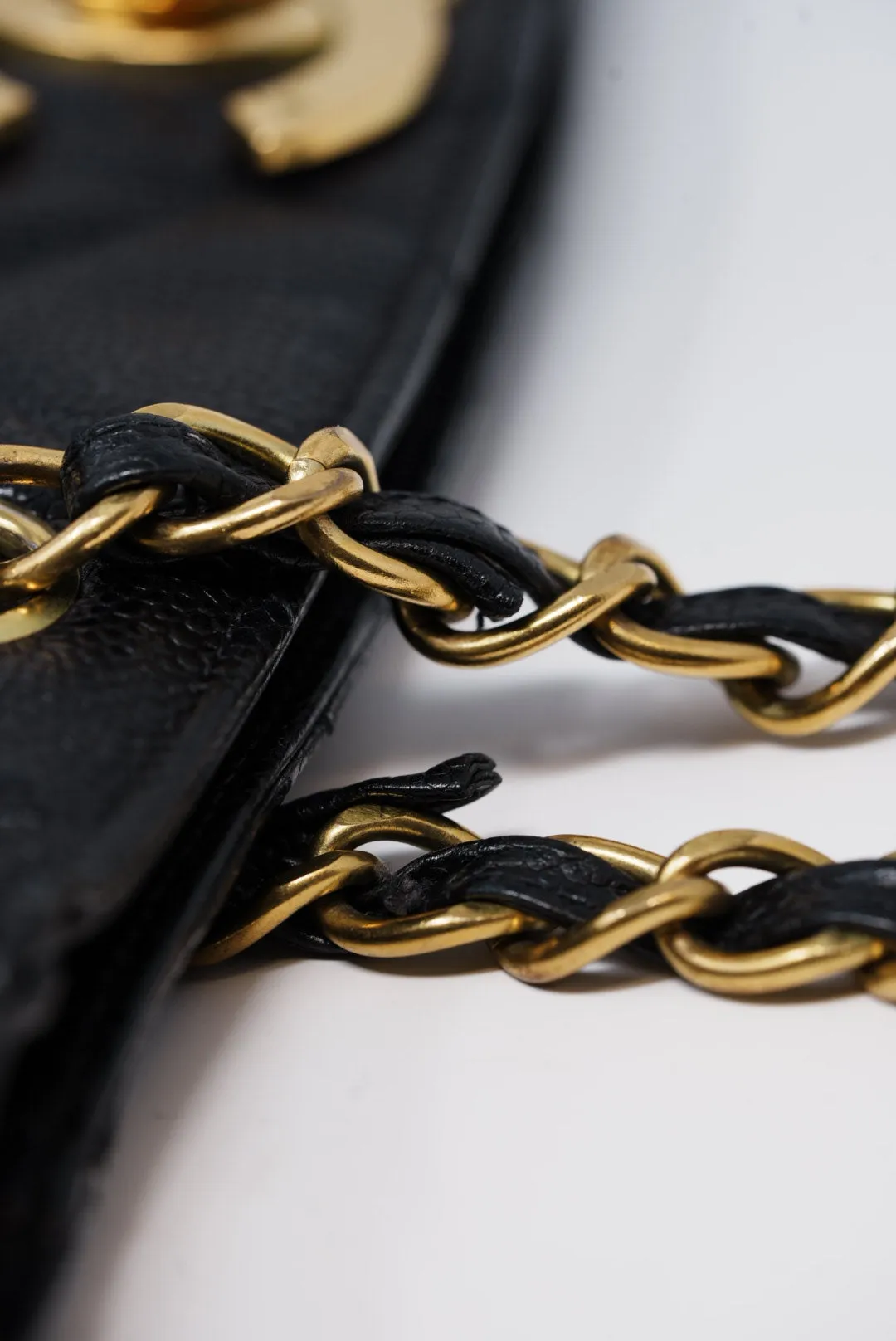 Chanel Black Quilted Caviar Tote Bag