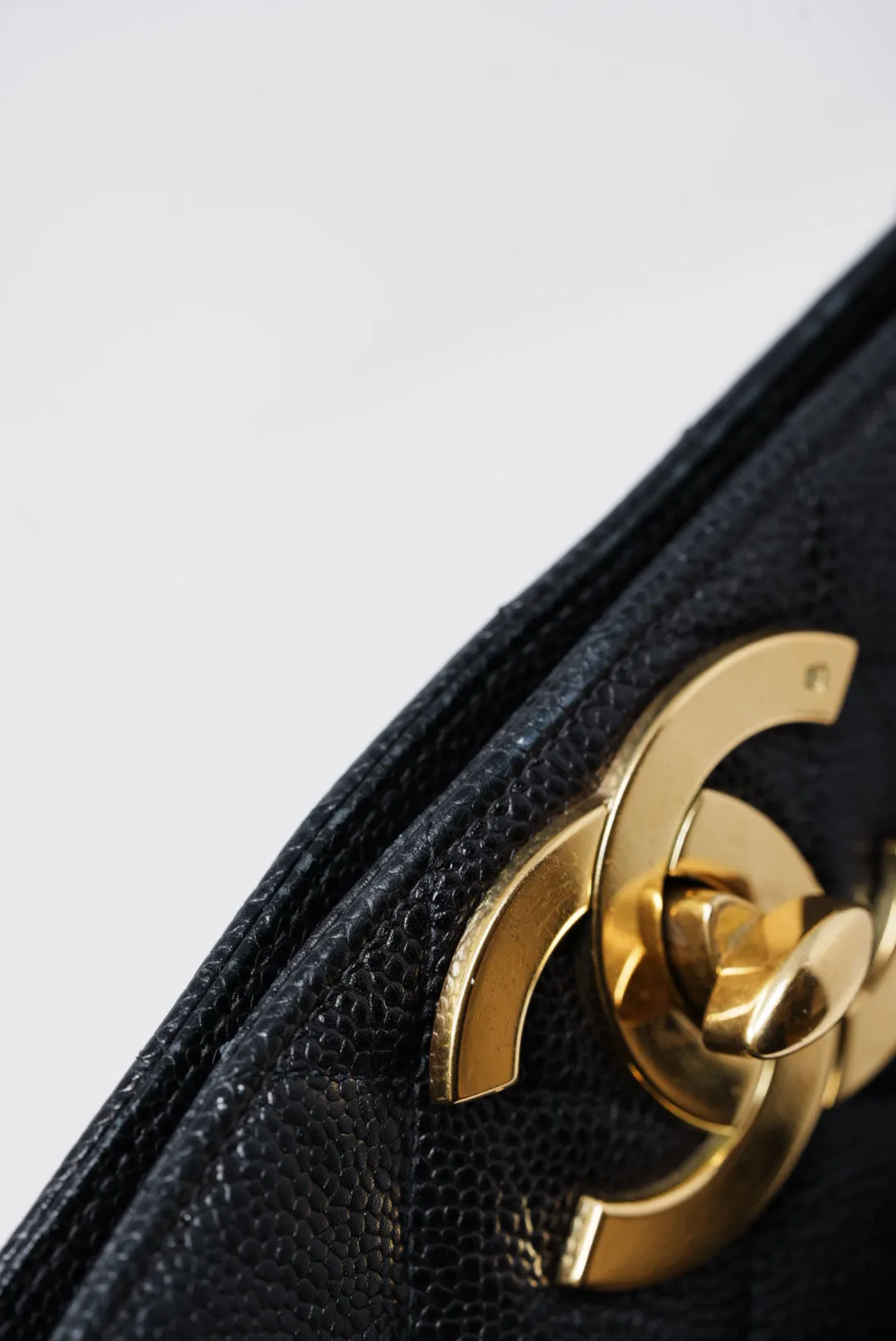 Chanel Black Quilted Caviar Tote Bag