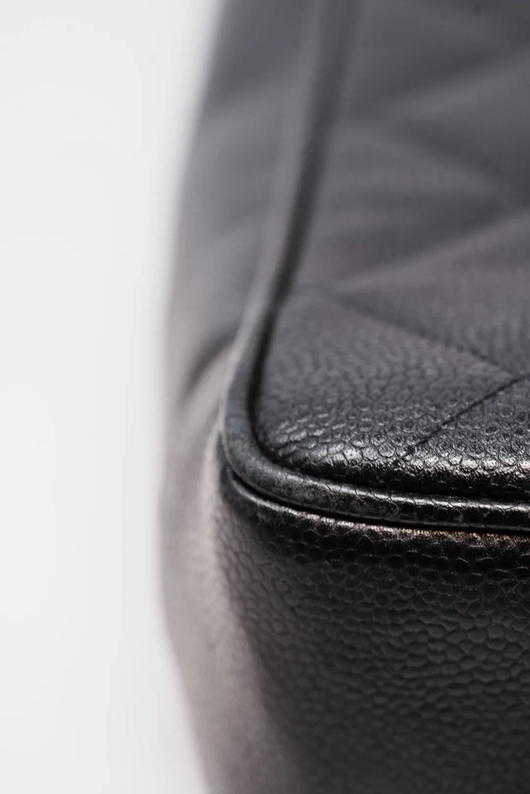 Chanel Black Quilted Caviar Tote Bag