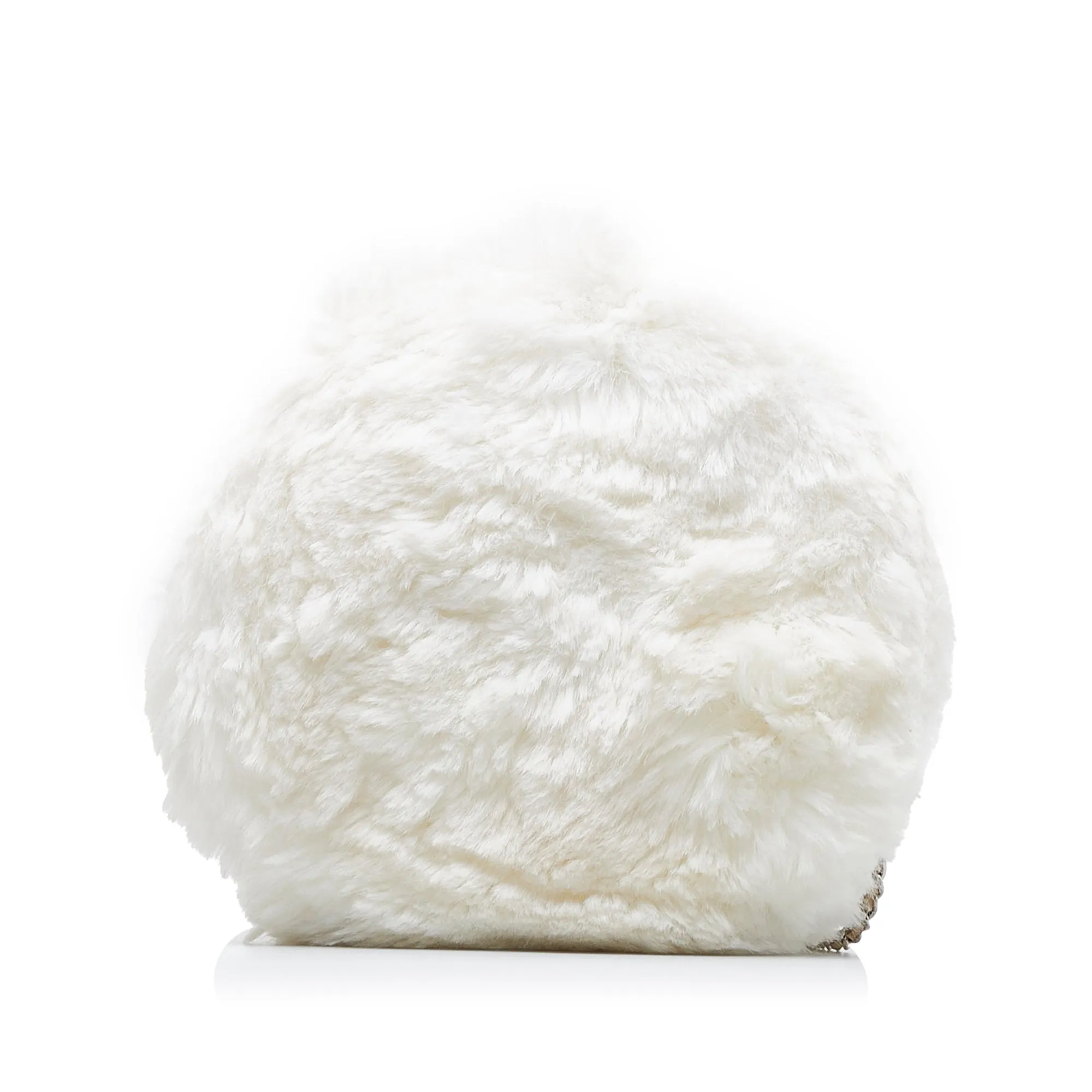 Chanel CC Crystal Embellished Faux Fur Round Crossbody Crossbody Bag