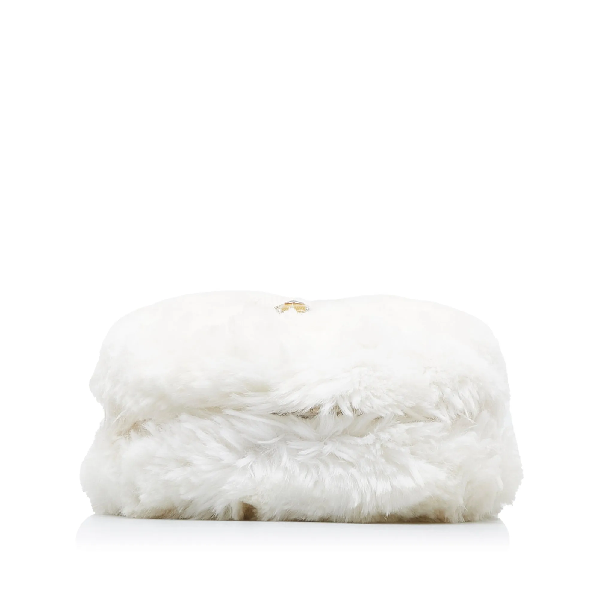 Chanel CC Crystal Embellished Faux Fur Round Crossbody Crossbody Bag