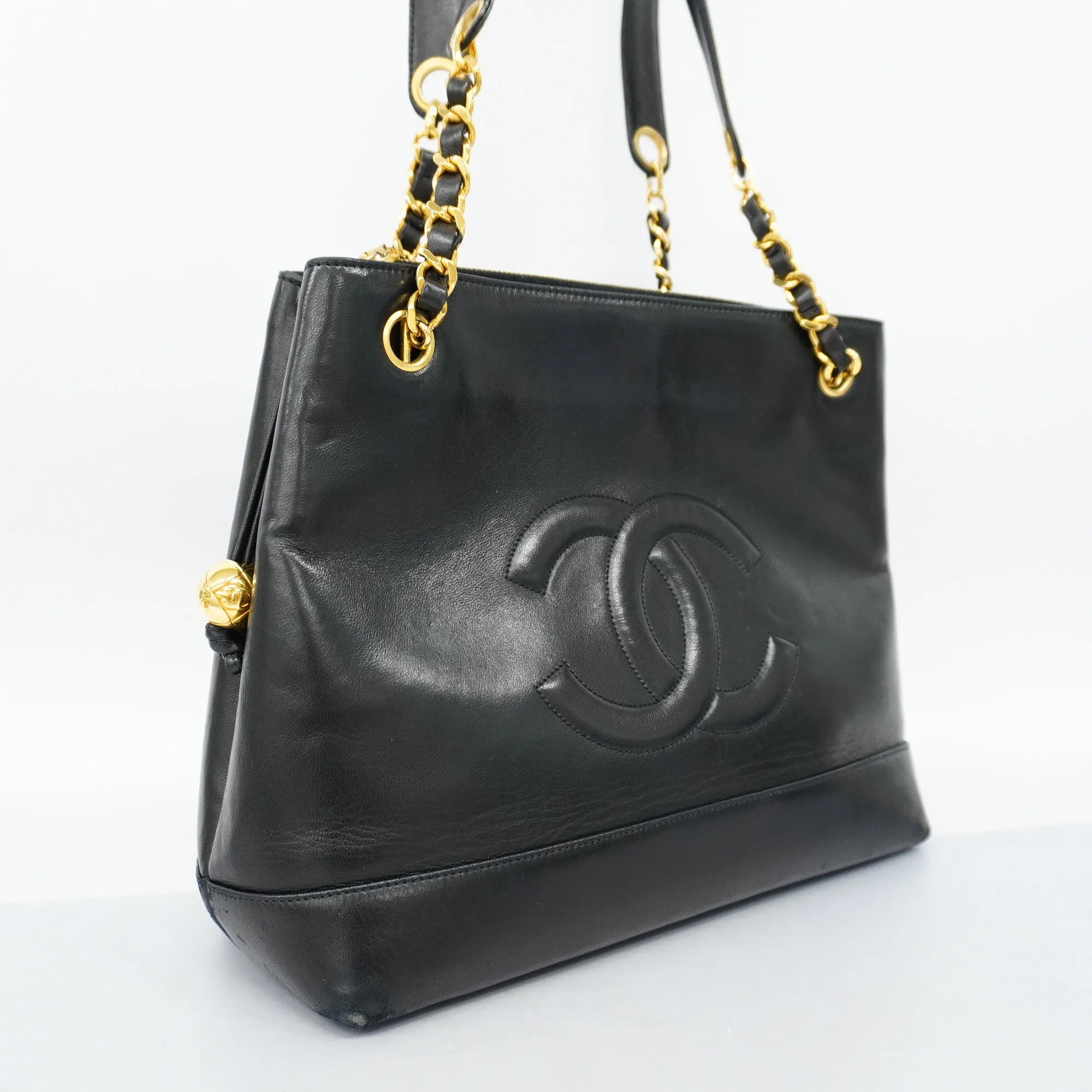 Chanelauth  Chain Shoulder Women's Leather Shoulder Bag Black