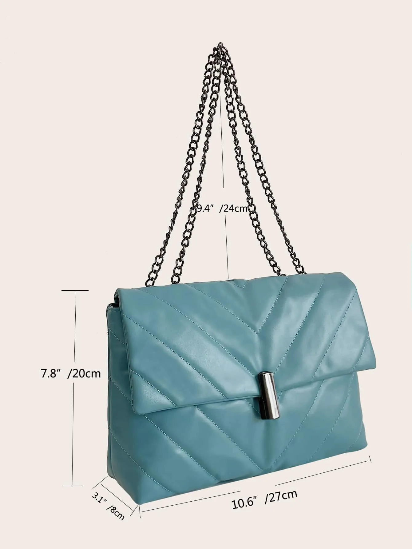 Chevron Flap Chain Bag
