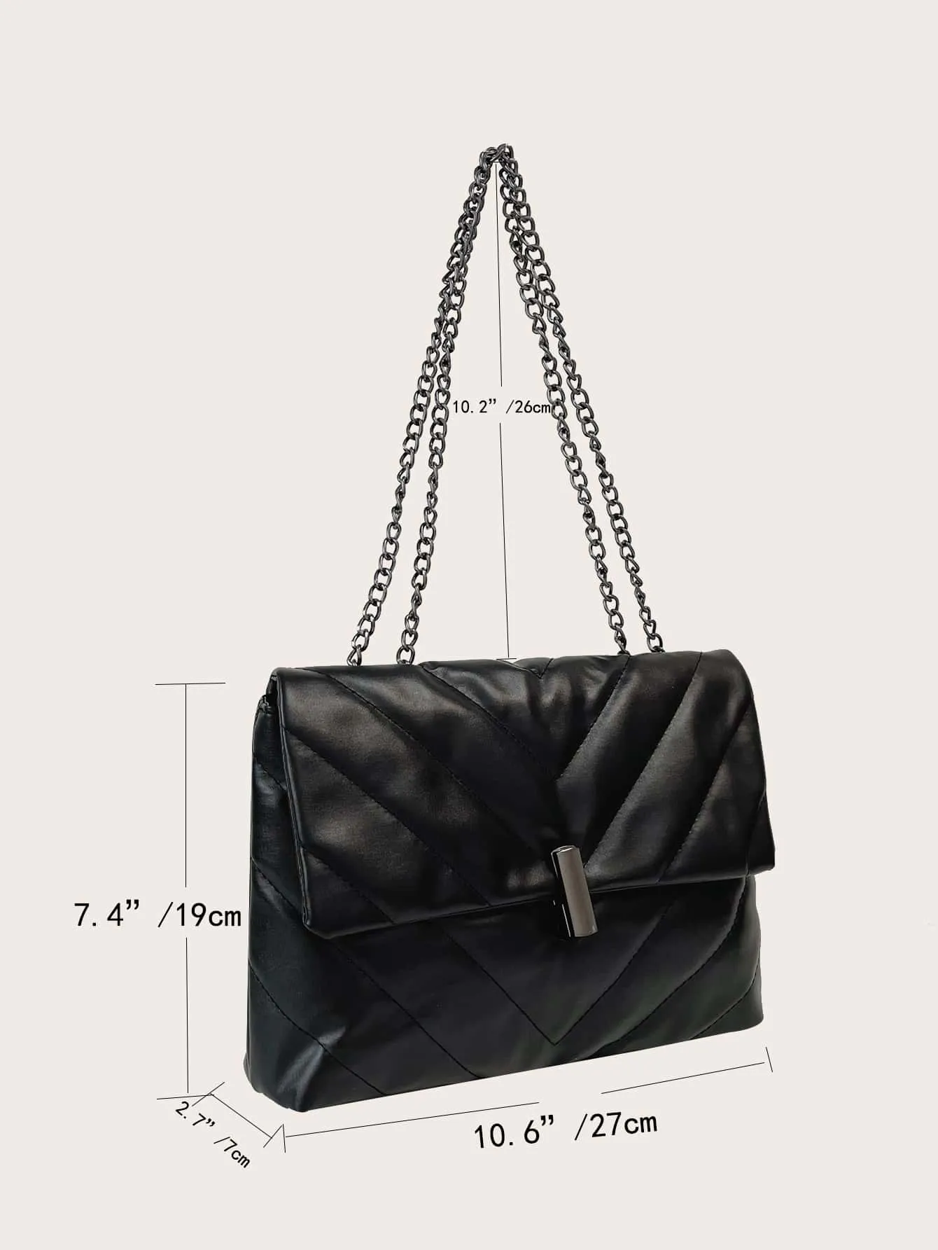 Chevron Flap Chain Bag