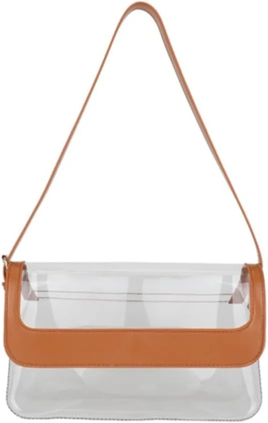 Clear Shoulder Bag Purse 2 In 1 Transparent Crossbody Bag Jelly Handbag For Women Small Leather Briefcase for