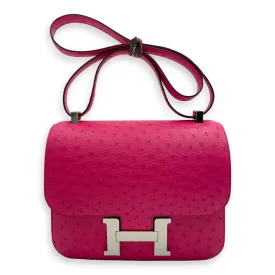 Constance 24 Pink in Ostrich, Palladium hardware
