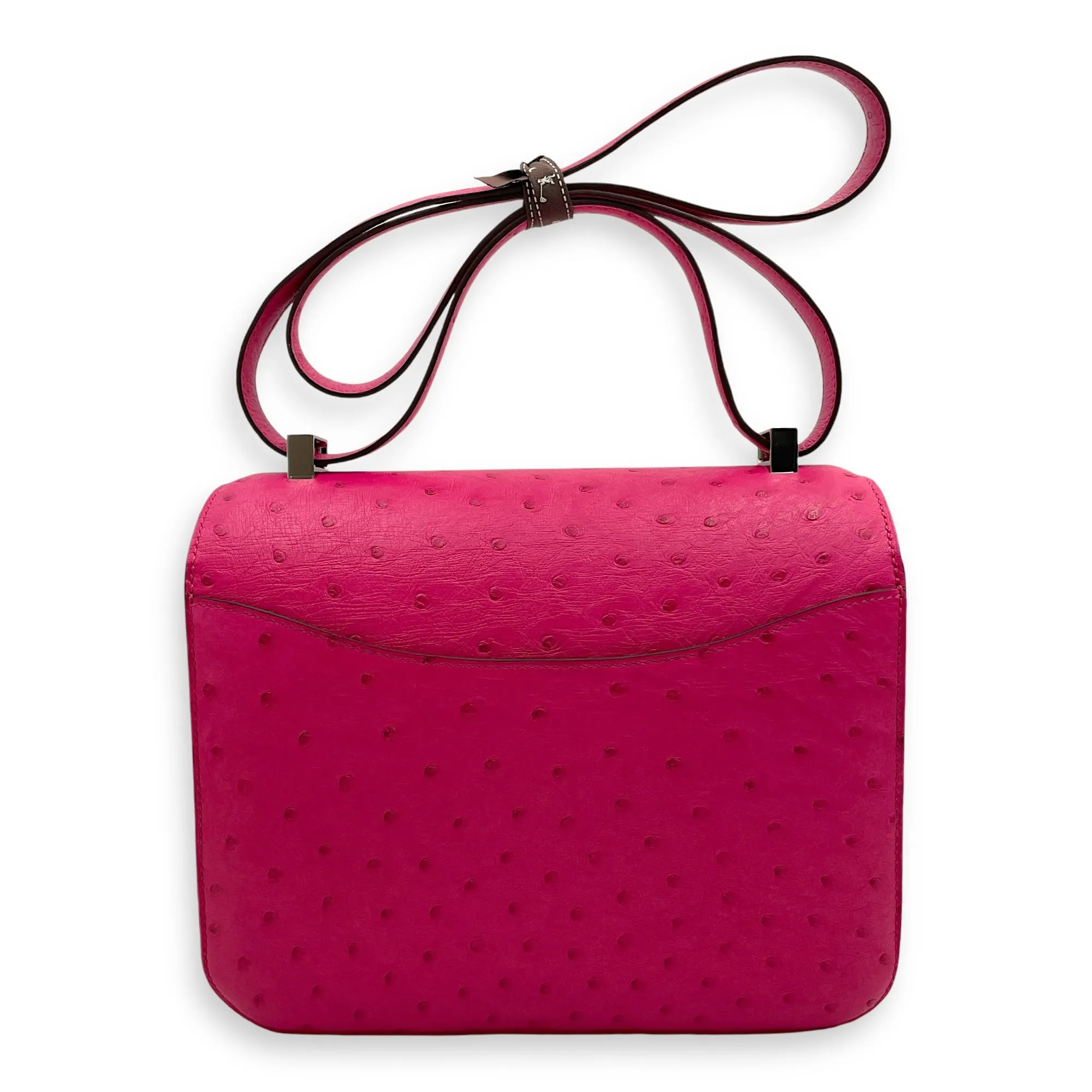 Constance 24 Pink in Ostrich, Palladium hardware