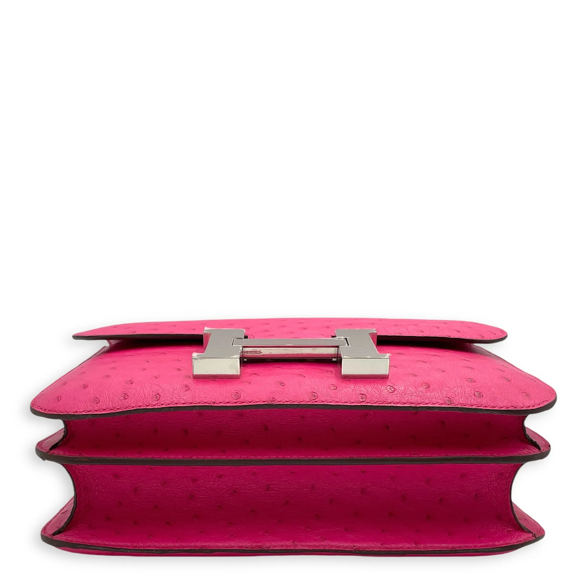 Constance 24 Pink in Ostrich, Palladium hardware