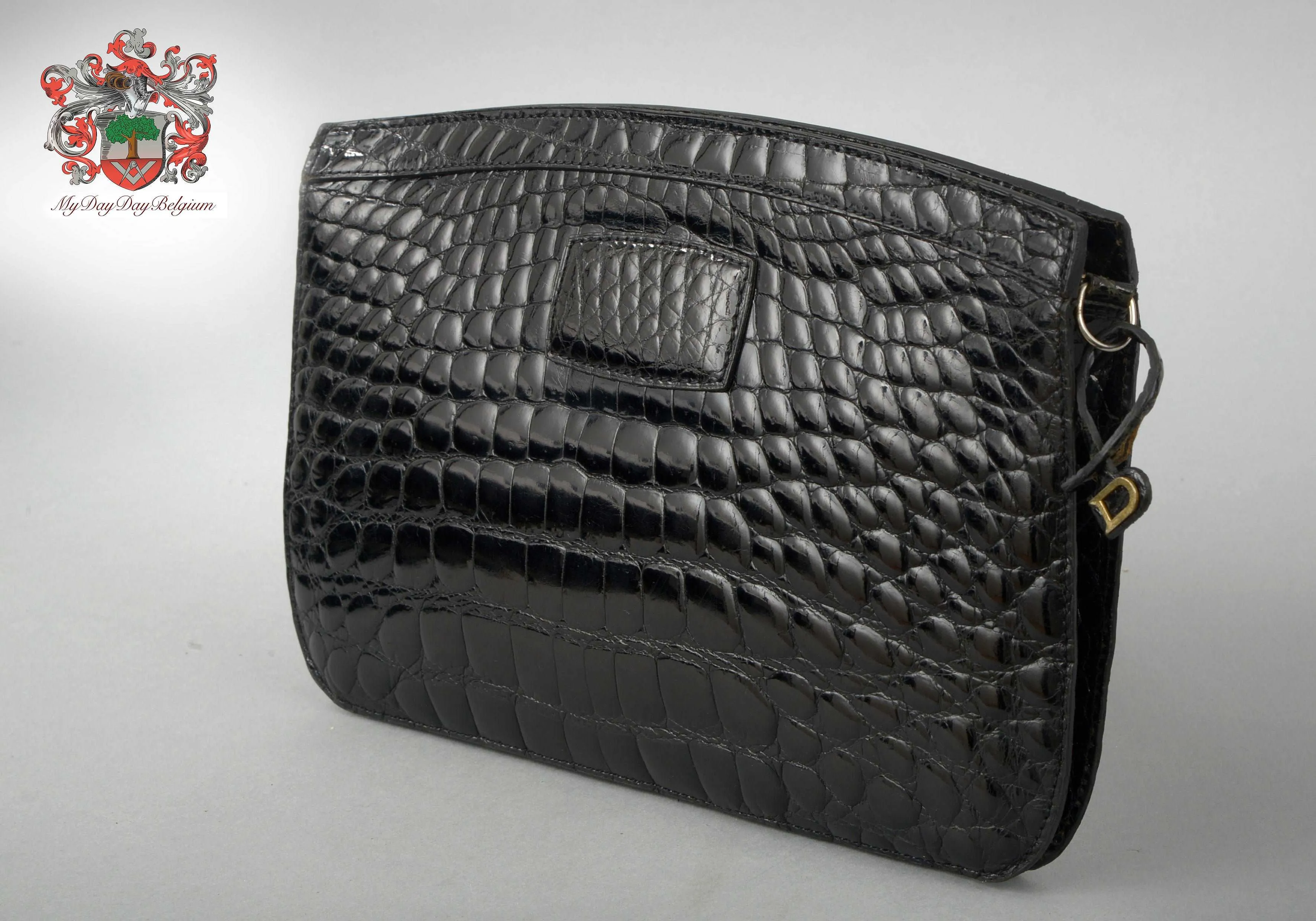 Delvaux vintage alligator clutch/shoulder bag 1975