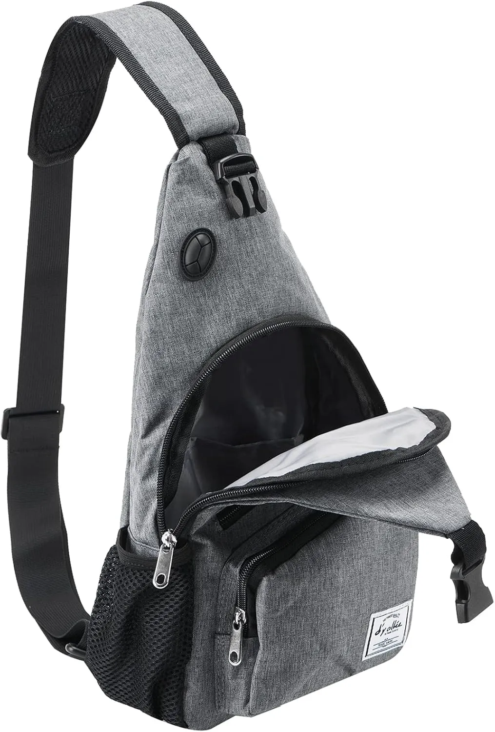 d'yallee 15.4" Sling Bag for Men Crossbody Shoulder Chest Bags Nylon for Travel Gym Sport Hiking with USB Charger Port 