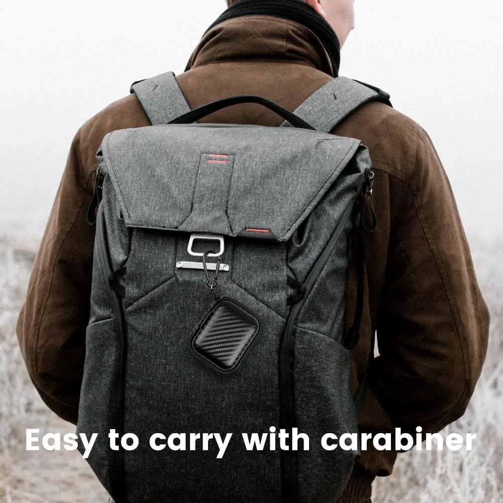 Earbud Case Holder Earphone Case Hard EVA Headphone Storage Bag Small Zipper Pouch Compatible with Wired Earbuds, JBL Vibe Beam, Tune 230NC TWS, TAGRY X08, Btootos A90 Pro, in Ear Monitor -with Clip
