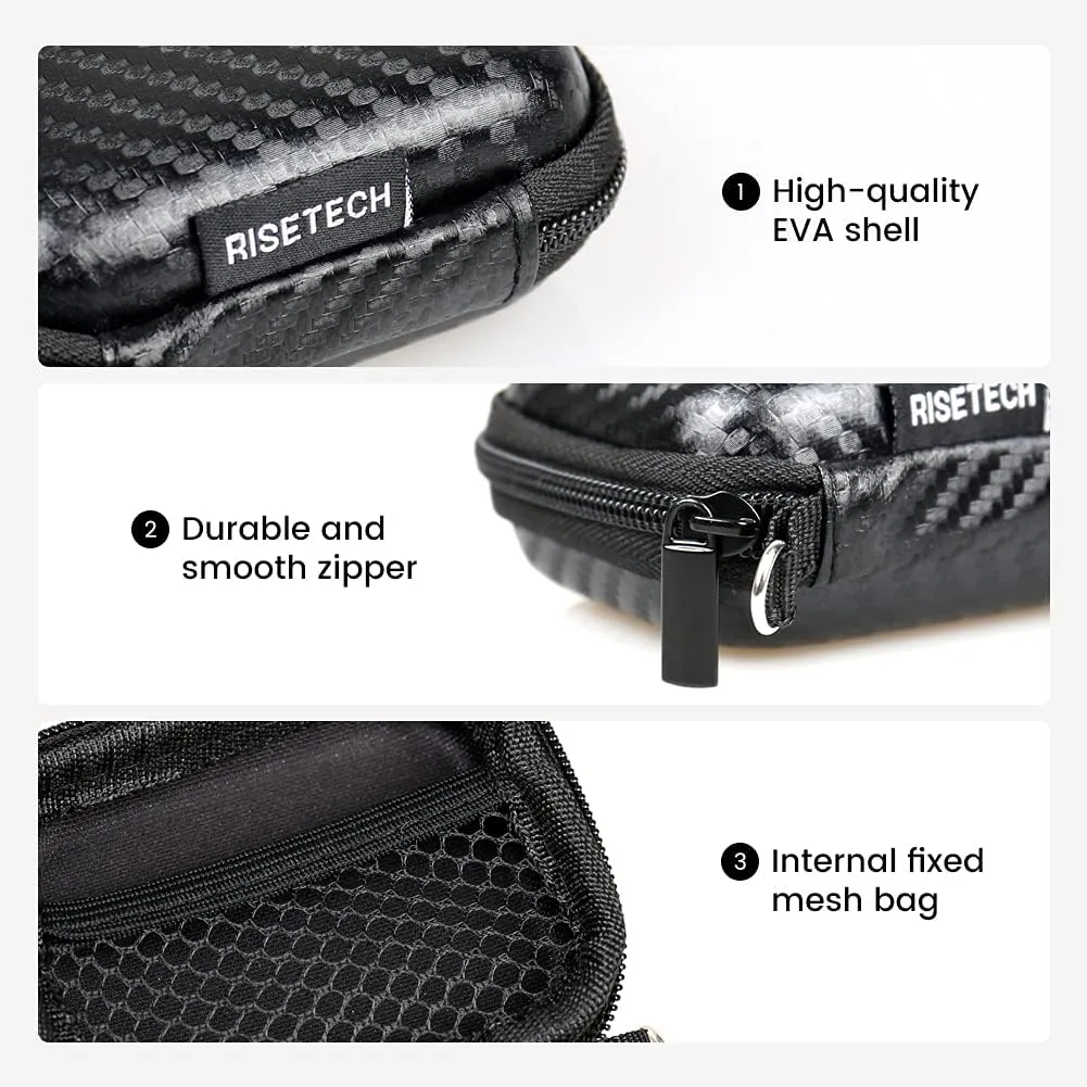 Earbud Case Holder Earphone Case Hard EVA Headphone Storage Bag Small Zipper Pouch Compatible with Wired Earbuds, JBL Vibe Beam, Tune 230NC TWS, TAGRY X08, Btootos A90 Pro, in Ear Monitor -with Clip