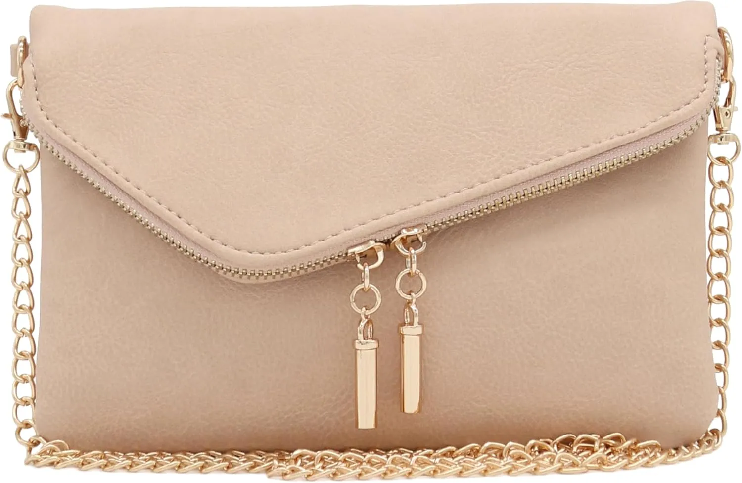FashionPuzzle Envelope Wristlet Clutch Crossbody Bag with Chain Strap