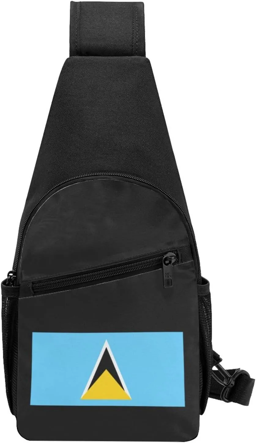 Flag Of Saint LuciaFashion One-Shoulder BagAnti-Theft Crossbody Shoulder Chest Bag