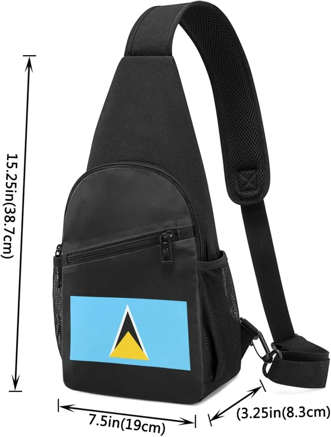 Flag Of Saint LuciaFashion One-Shoulder BagAnti-Theft Crossbody Shoulder Chest Bag