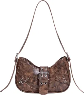 Floerns Women's Y2k Shoulder Bag Rivet Adjustable Straps Hobo Bag Punk Crossbody Purse
