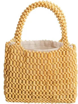Handwoven Tote Bag for Women - Woven Drawstring Handbag - Bohemian Clutch & Summer Beach Bag