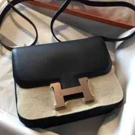 Hermès Constance 18 Bleu Indigo Swift Rose Gold Hardware RGHW