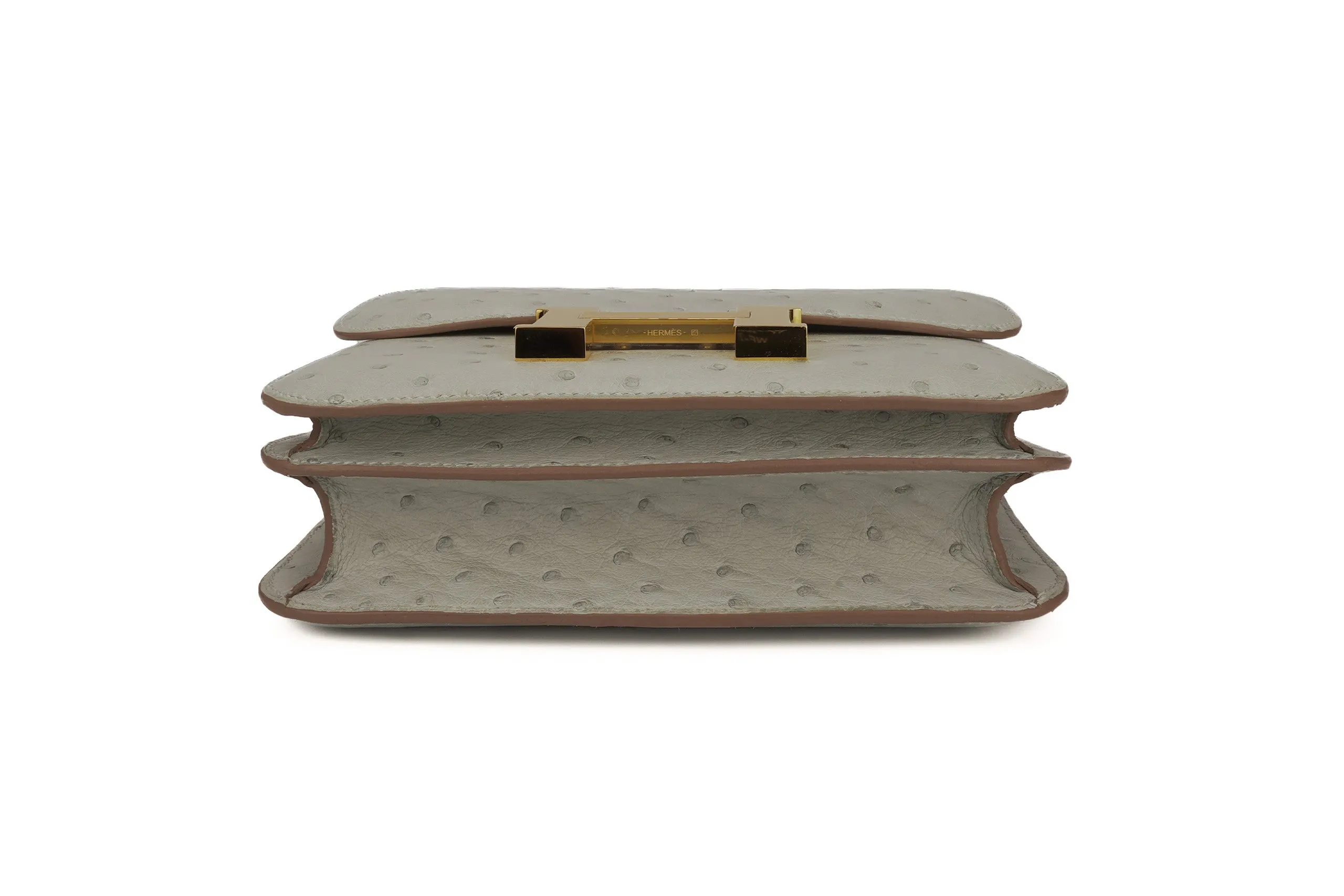 Hermès Constance 18 Exotic Ostrich Gris Perle GHW