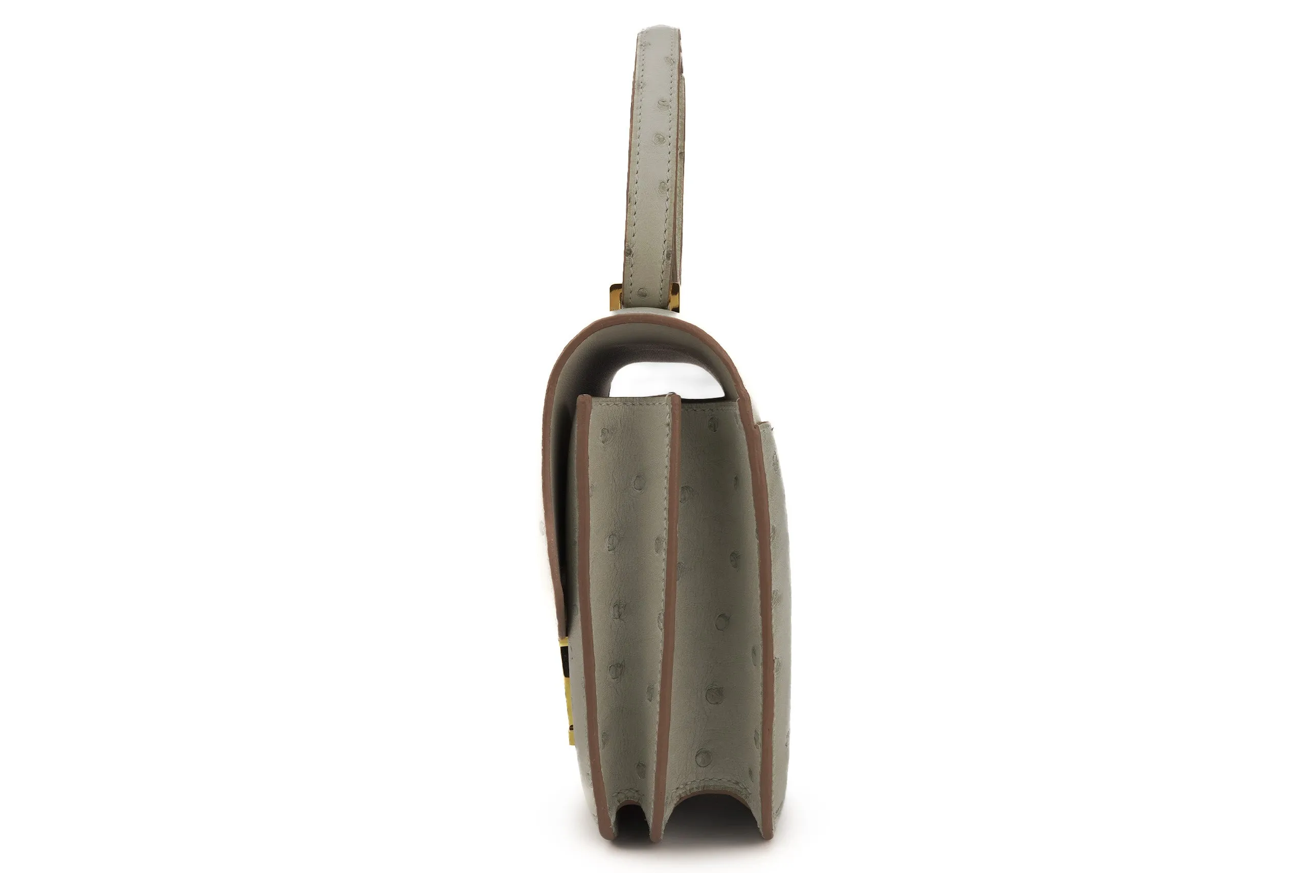 Hermès Constance 18 Exotic Ostrich Gris Perle GHW