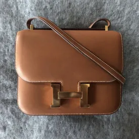 Hermès Constance 18 Naturel-Sable Barenia Natural Gold Hardware GHW